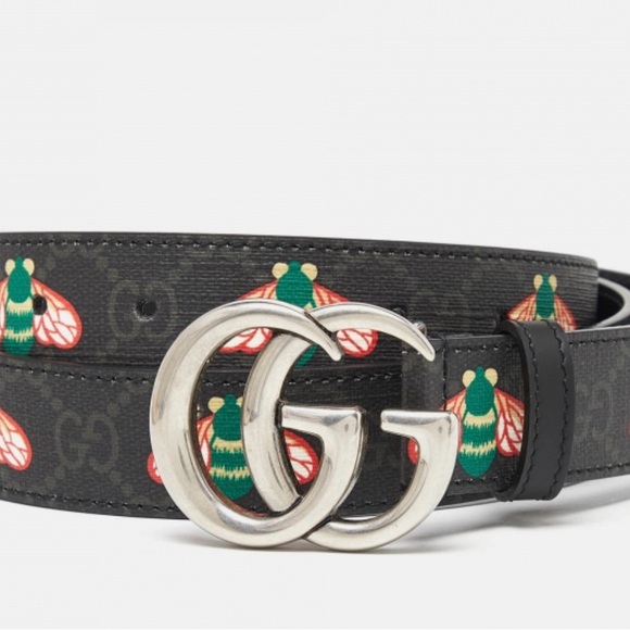 Gucci Accessories - Gucci GG Marmont Leather Belt – Bee Print - Unisex with COA
